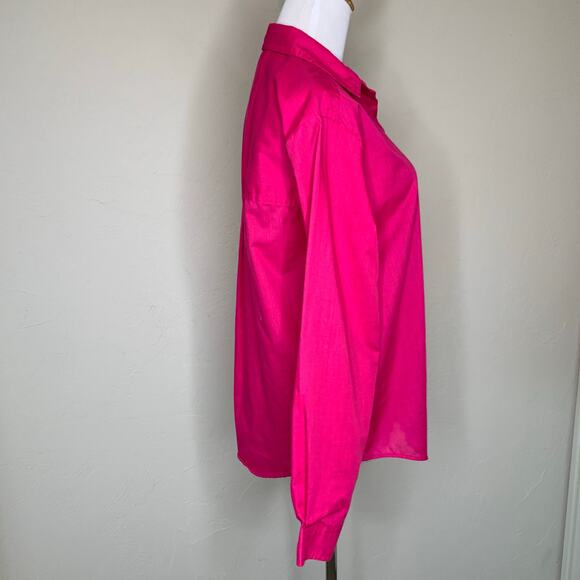 Cotton Blend Vintage Pink Button Up Blouse Medium - Picture 4 of 8